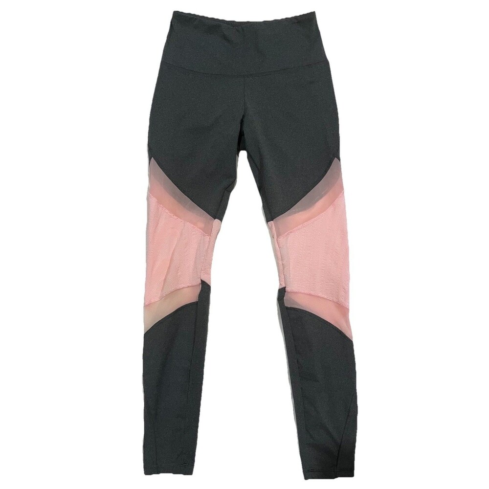 Marika Jordan Knee Jacquard Yoga Leggings Pink Gray Size Small